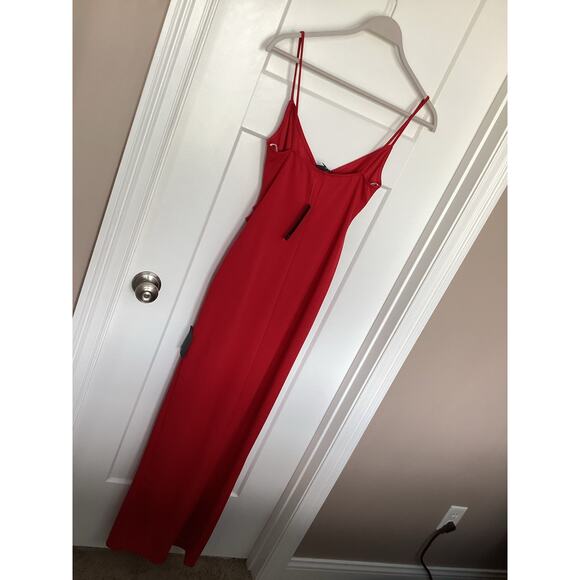NWT Lulus Women's Sweetest Admirer Ruched‎ Surplice Maxi Dress Red Size Small - Picture 7 of 13